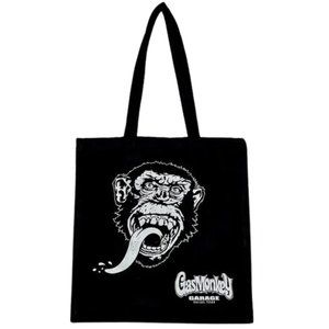 Gas Monkey Garage Black and White Monkey Face Reusable Tote Bag